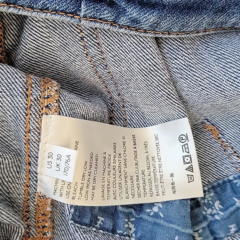 Pilcro By Anthropologie High Rise Patchwork Slim Boyfriend Jeans Sz 30 - Picture 14 of 16